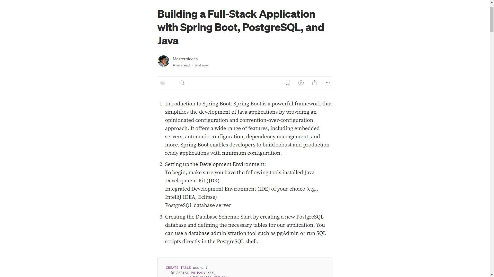 Building a Full-Stack Application with Spring Boot, PostgreSQL, and Java